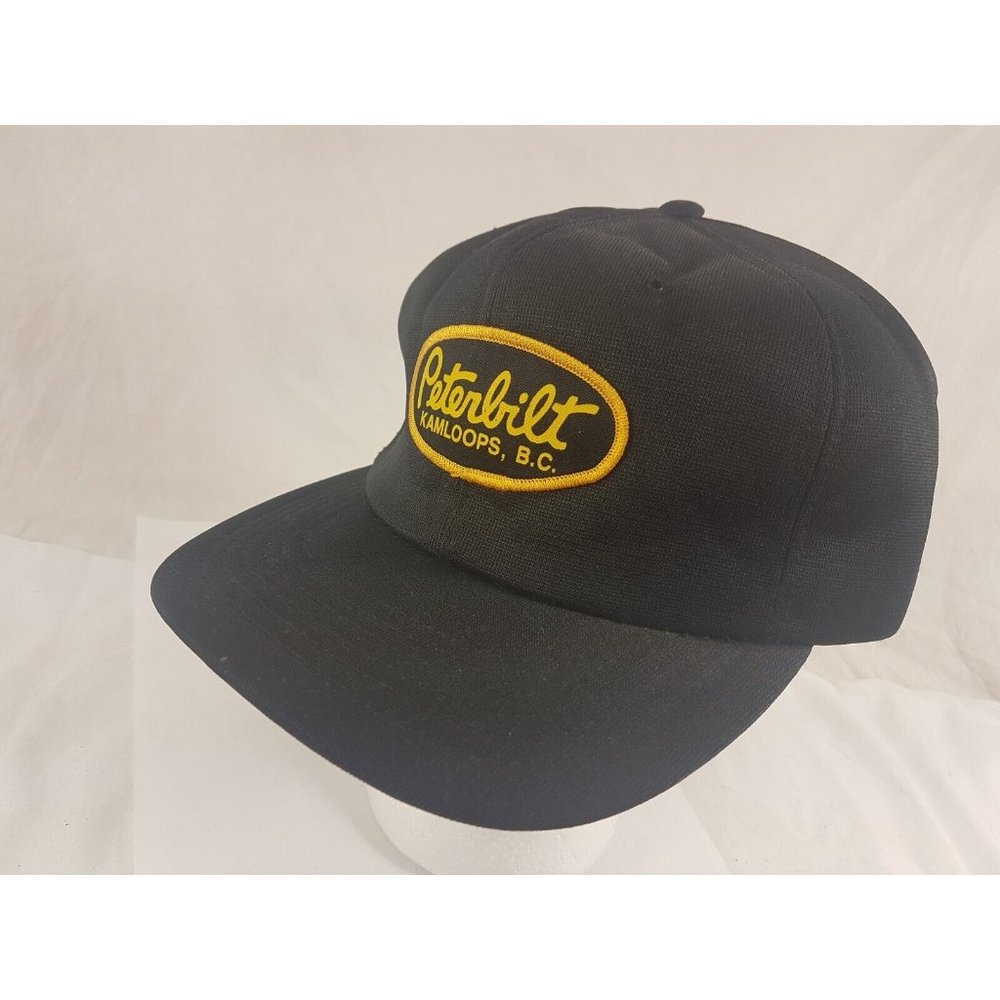 Peterbilt Kamloops BC Trucker Hat Snapback Baseball Vintage 80s Patch Cap Black